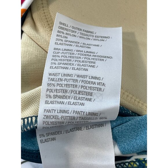 Denim and Co Beach Regular V Neck Ruched Waist Swim Dress Size 6 Tropical Print - Picture 6 of 9